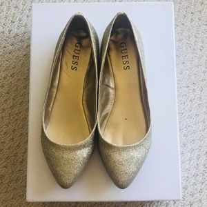 Guess Gold Glitter Flats